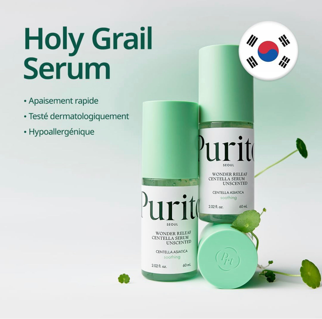 PURITO Centella Unscented Serum, Korean Centella, for All Skin Types