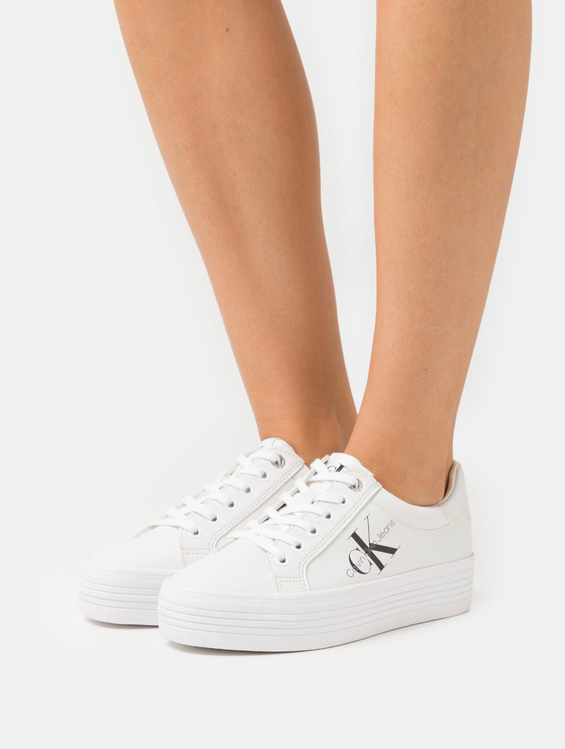 Calvin Klein Jeans vulc flatform basket basse- bright white