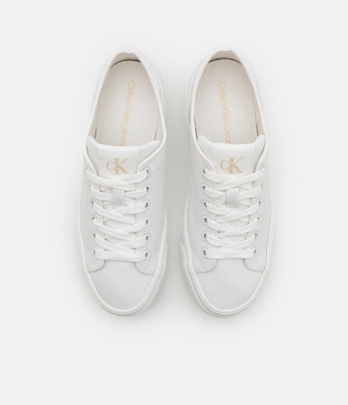 Calvin Klein Jeans- FLATFORM basket basse- bright white