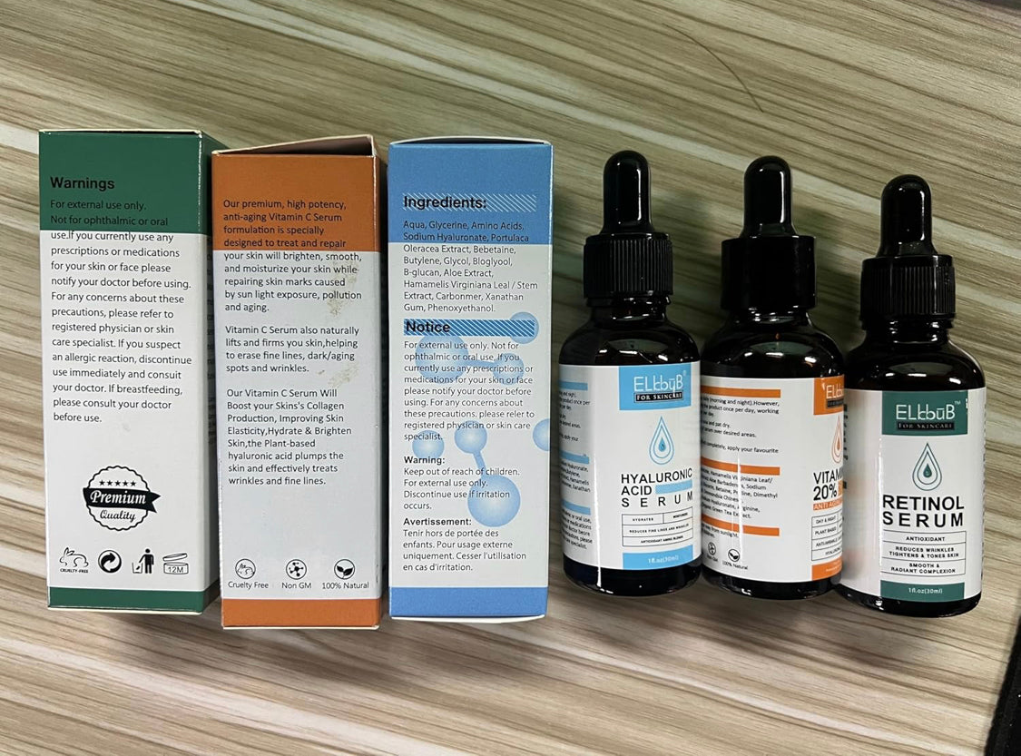 Kit Sérum Vitamine C, Rénitol, Acide Hyaluronique