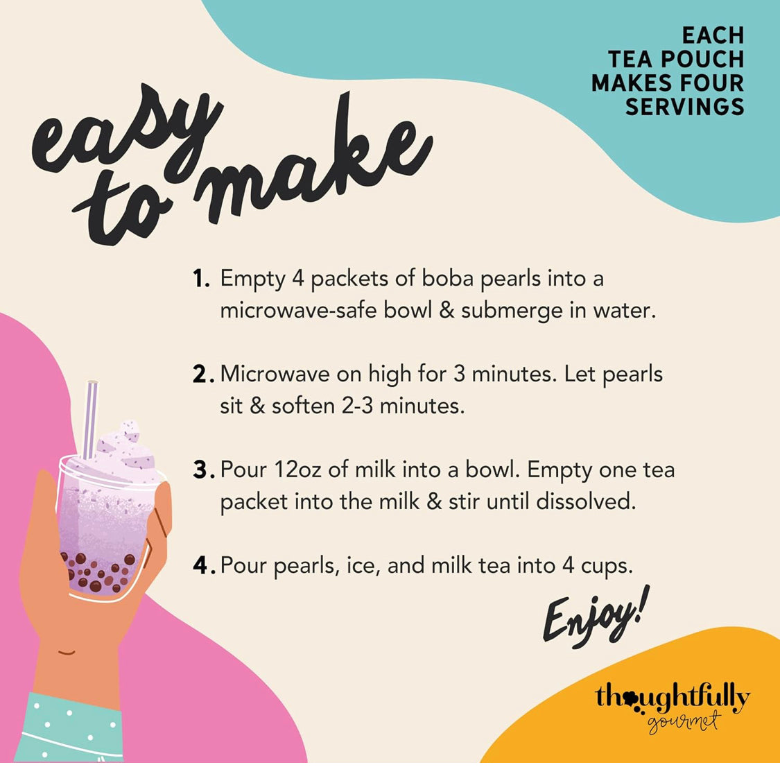 Mini Boba Party Set, Pour 16 portion
