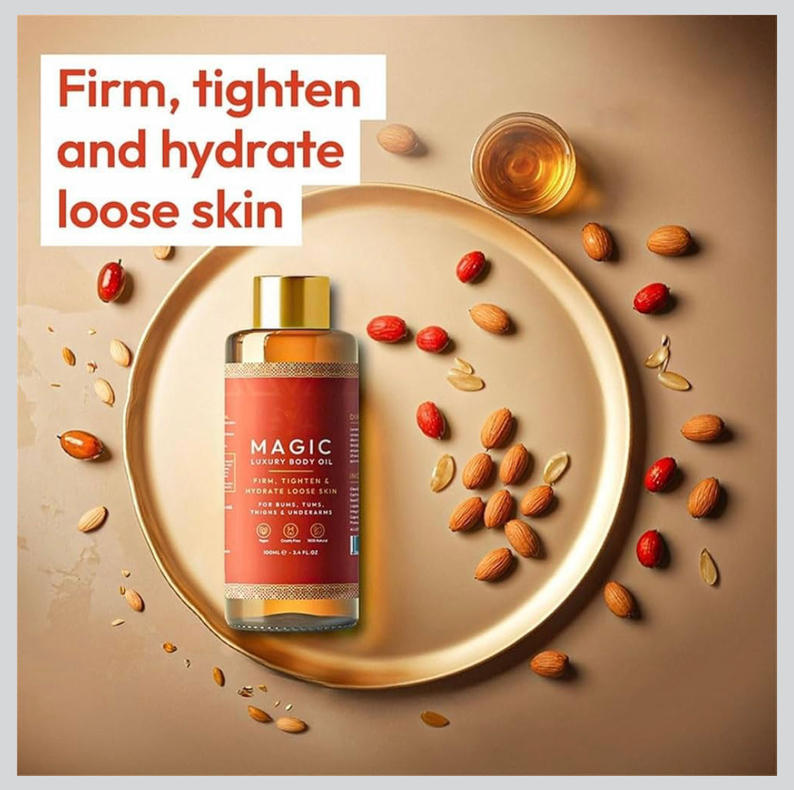 Magic Body Oil - 100 ml, repulpe, raffermit, raffermit et hydrate la peau