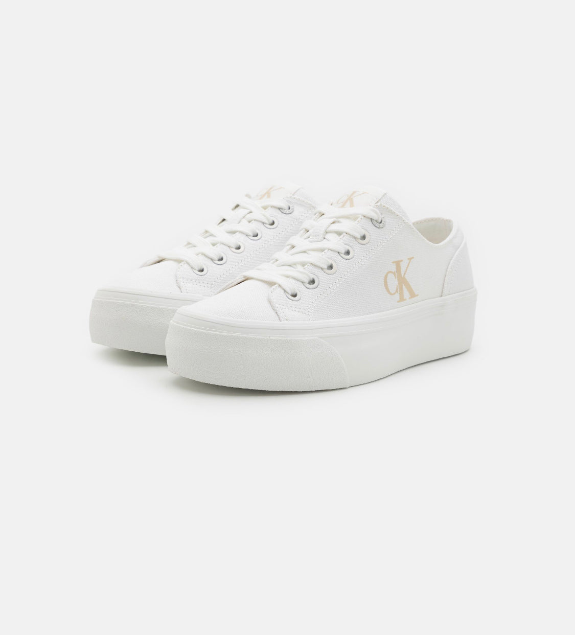 Calvin Klein Jeans- FLATFORM basket basse- bright white