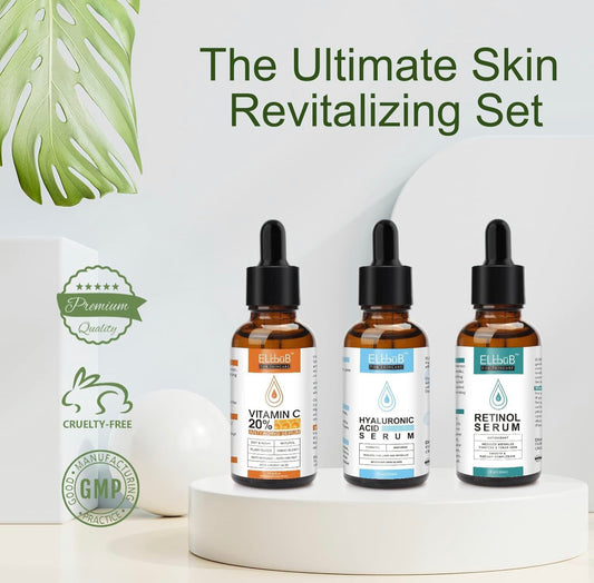 Kit Sérum Vitamine C, Rénitol, Acide Hyaluronique