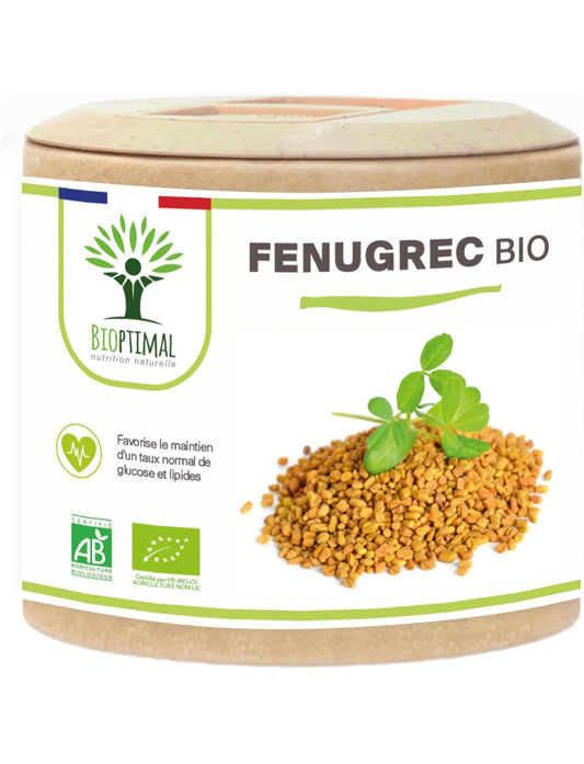 Fenugrec Bio - Appétit et Prise de Poids - Régule le Taux de Glucose - Favorise la Lactation - Sans Additifs - 310mg de Poudre de graine - Fabriqué en France - Certifié Ecocert - 60 Gélules