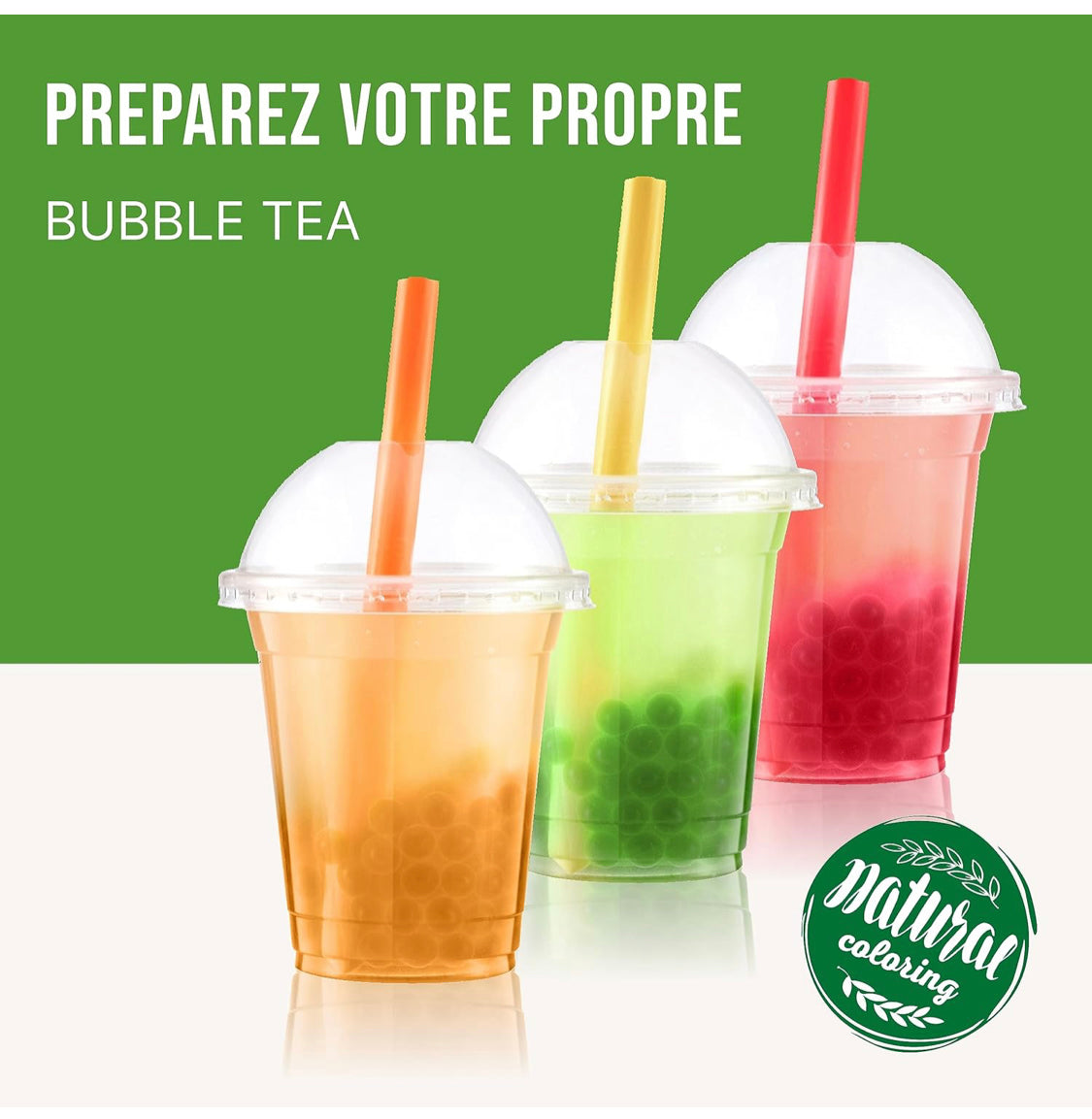 Bubble Tea Perles 3 paquets Pêche, Pomme Verte, Framboise | Bubble tea,